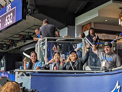 Patlon team at Bluejays game as part of company trips