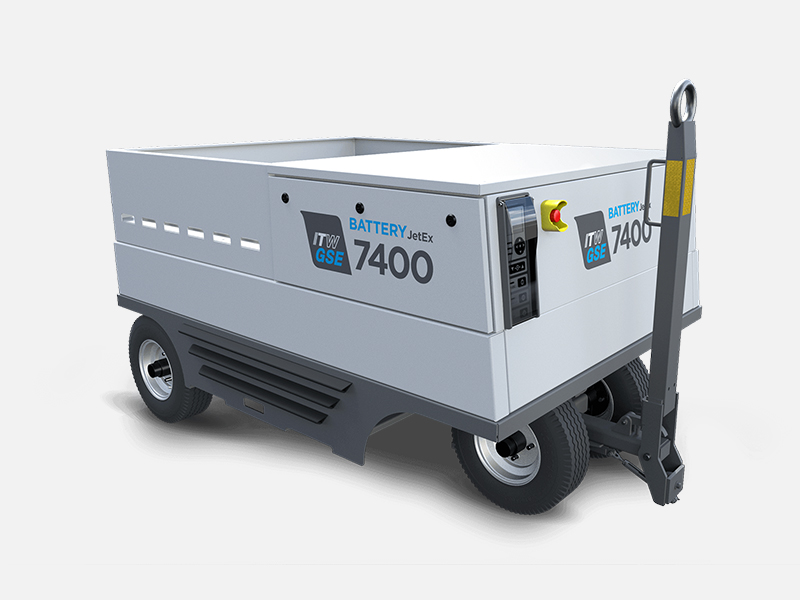 7400 JetEx 28 VDC eGPU Ground Power Unit. Ground Support Equipment from ITW GSE. GSE- Ground Support Equipment products by Patlon in Canada.
